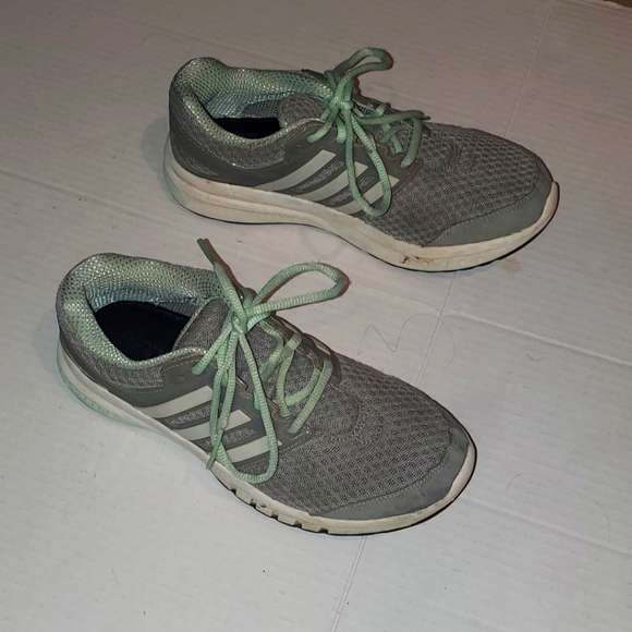 Adidas Galaxy Elite FF Running Shoes Grey/Lite Green Sneakers - Picture 1 of 7
